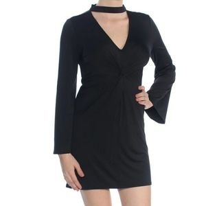Kensie Dress Mini Black Bell Sleeve Shift Stretch